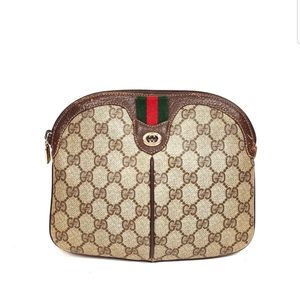 Vintage Gucci Shoulder Bag  Brown Signature